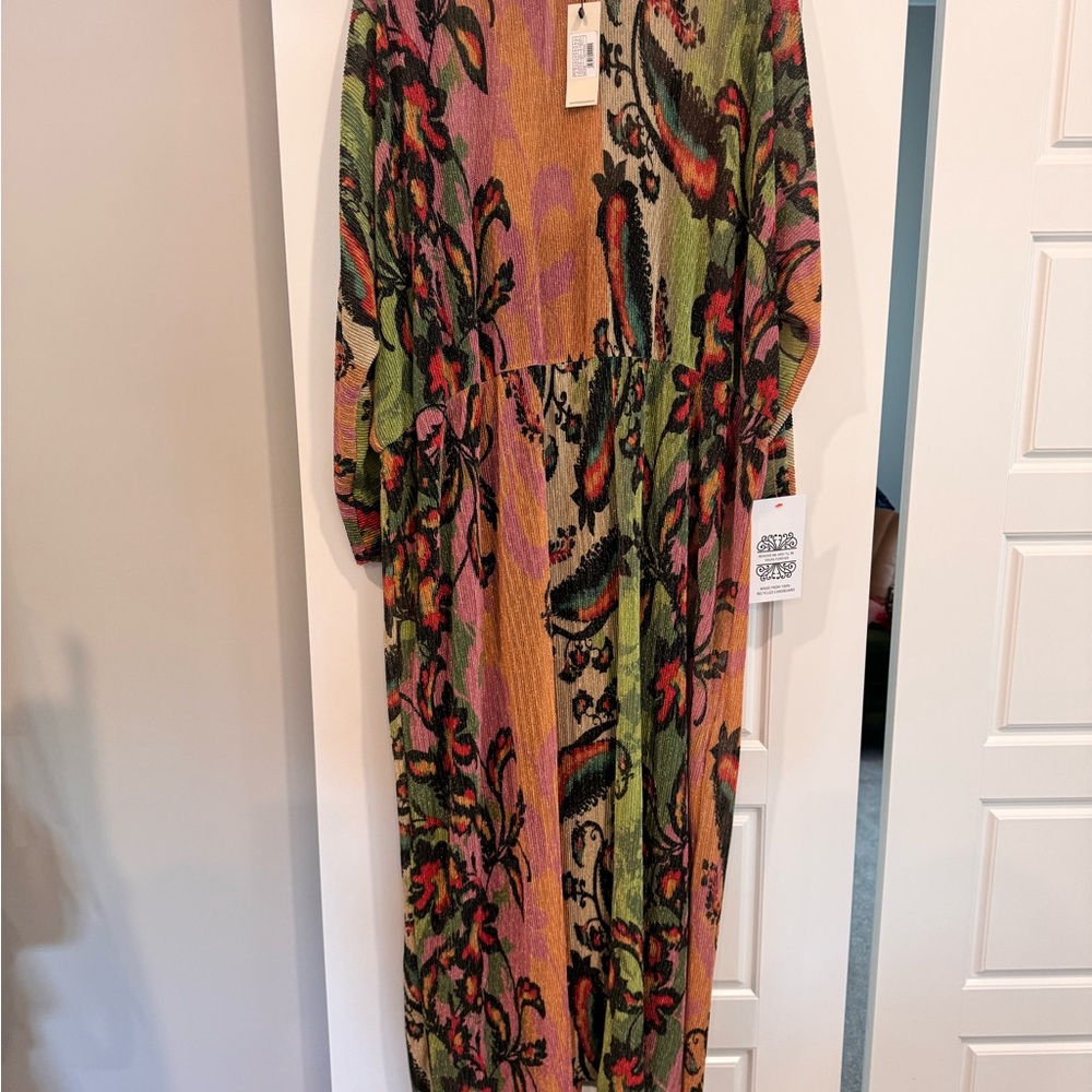 Floral Multicolor Plisse Maxi Dress
